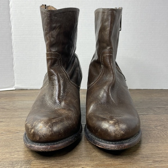 Frye Women’s Leather Leslie 76751 Brown  Ankle Side Zip Booties Boots, size 8.5 - Picture 3 of 13